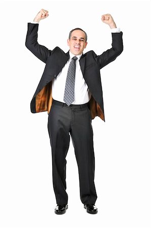 simsearch:400-04485729,k - Triumphant businessman in a suit isolated on white background Stock Photo - Budget Royalty-Free & Subscription, Code: 400-04093566