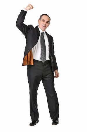 simsearch:400-04485729,k - Triumphant businessman in a suit isolated on white background Stock Photo - Budget Royalty-Free & Subscription, Code: 400-04093561