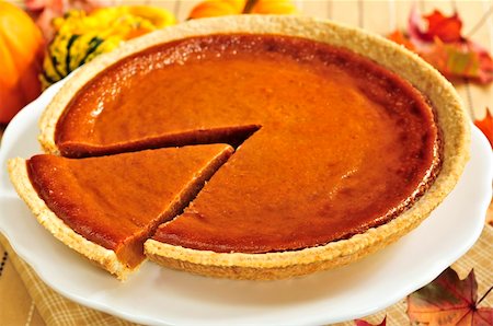 simsearch:400-04145790,k - Whole pumpkin pie with a slice cut out Stock Photo - Budget Royalty-Free & Subscription, Code: 400-04093726