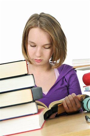 simsearch:400-04622035,k - Teenage school girl studying at the desk Stock Photo - Budget Royalty-Free & Subscription, Code: 400-04093746