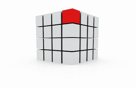 drazh (artist) - 3d individuality red cube Foto de stock - Super Valor sin royalties y Suscripción, Código: 400-04093828