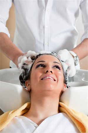 portrait of young woman in hair salon Stock Photo - Budget Royalty-Free & Subscription, Code: 400-04104280