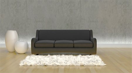 simsearch:400-06075399,k - 3d render of contemporary sofa in moderen setting Stock Photo - Budget Royalty-Free & Subscription, Code: 400-04105250