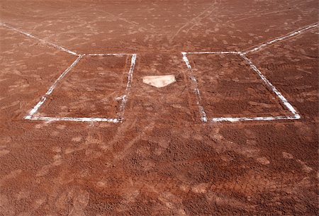 simsearch:400-05683460,k - A wide angle shot of empty batter's boxes and home plate. Photographie de stock - Aubaine LD & Abonnement, Code: 400-04105333