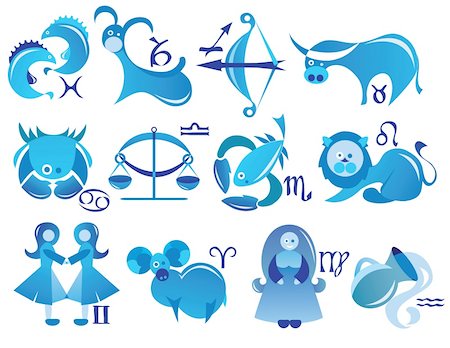 illustration icons of zodiac Stock Photo - Budget Royalty-Free & Subscription, Code: 400-04105404