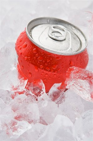 Red Can Of Fizzy Soft Drink Set In Ice Stock Photo - Budget Royalty-Free & Subscription, Code: 400-04105941