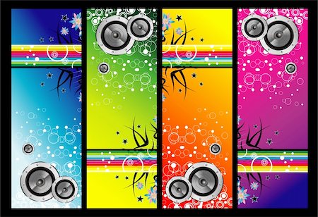 simsearch:400-04111274,k - grunge music and rainbow colorful banners Stock Photo - Budget Royalty-Free & Subscription, Code: 400-04106495