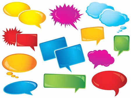 Set of glossy speech bubbles.  Please check my portfolio for more speech bubble illustrations. Stock Photo - Budget Royalty-Free & Subscription, Code: 400-04106614