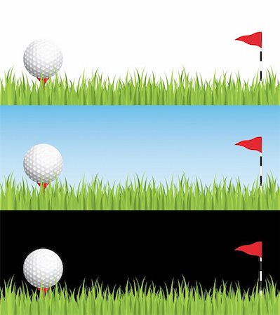 Golf illustration with different backgrounds.  Grouped and layered for easy editing. Stockbilder - Microstock & Abonnement, Bildnummer: 400-04106730