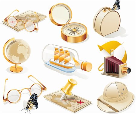 simsearch:400-09186100,k - Set of detailed vacation icons Stock Photo - Budget Royalty-Free & Subscription, Code: 400-04106732