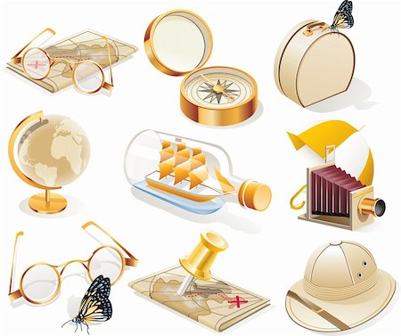 simsearch:400-08696041,k - Set of detailed vacation icons Fotografie stock - Microstock e Abbonamento, Codice: 400-04106732