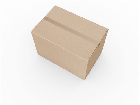 3d rendering of a closed cardboard box Stockbilder - Microstock & Abonnement, Bildnummer: 400-04107046