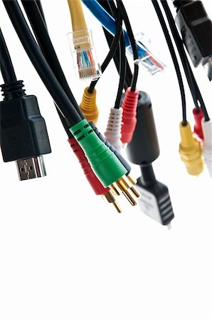 simsearch:400-04034560,k - Wires and connectors for computer audio video Stock Photo - Budget Royalty-Free & Subscription, Code: 400-04107064