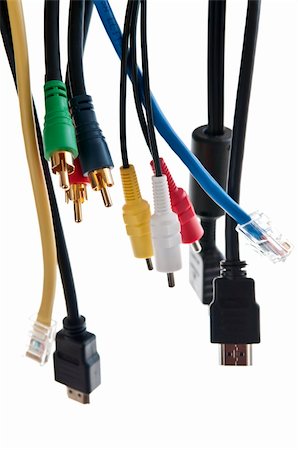 simsearch:400-04034560,k - Wires and connectors for computer audio video Stock Photo - Budget Royalty-Free & Subscription, Code: 400-04107062