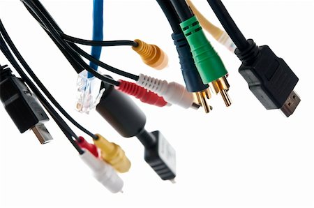 simsearch:400-04034560,k - Wires and connectors for computer audio video Stock Photo - Budget Royalty-Free & Subscription, Code: 400-04107063