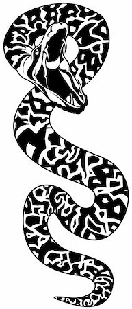 pythonschlange - Snake Tattoo 01 - black illustration as vector image Stockbilder - Microstock & Abonnement, Bildnummer: 400-04107350