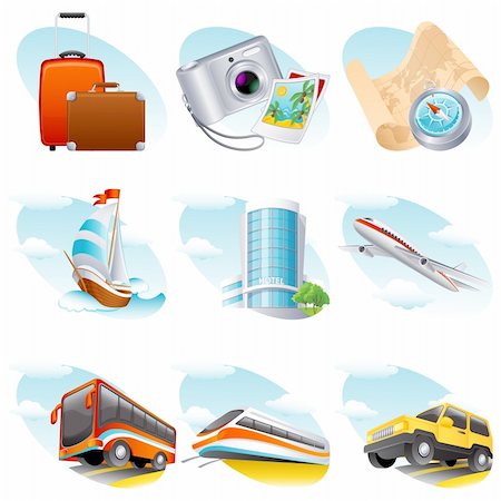 simsearch:400-04411836,k - Vector illustration - travel icon set Stockbilder - Microstock & Abonnement, Bildnummer: 400-04107601