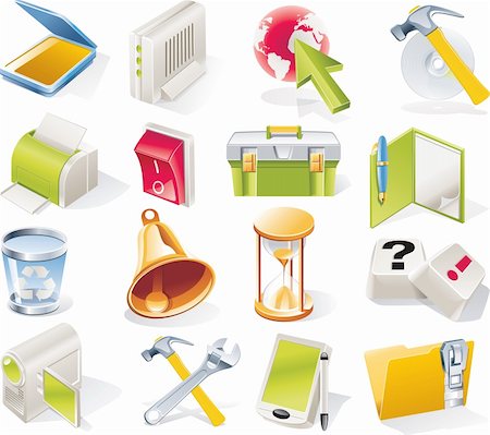 Set of colorful and bright icons Stock Photo - Budget Royalty-Free & Subscription, Code: 400-04107900