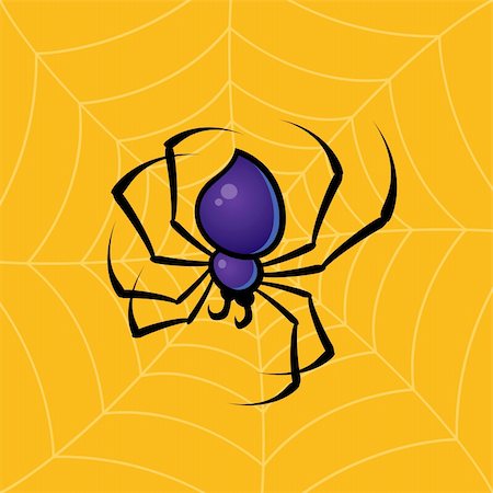 simsearch:400-04203876,k - Vector drawing of a spider with a web background. Stock Photo - Budget Royalty-Free & Subscription, Code: 400-04108296