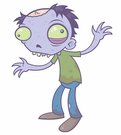 simsearch:400-04203876,k - Vector cartoon illustration of a zombie. Great character for Halloween or any horror related themes. Stock Photo - Budget Royalty-Free & Subscription, Code: 400-04108299