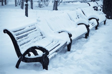 simsearch:400-03987371,k - snow covered benches in the winter park Foto de stock - Super Valor sin royalties y Suscripción, Código: 400-04108547