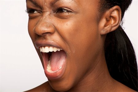 simsearch:400-04068097,k - Beauty black skin woman with nice screaming expression Stockbilder - Microstock & Abonnement, Bildnummer: 400-04108643