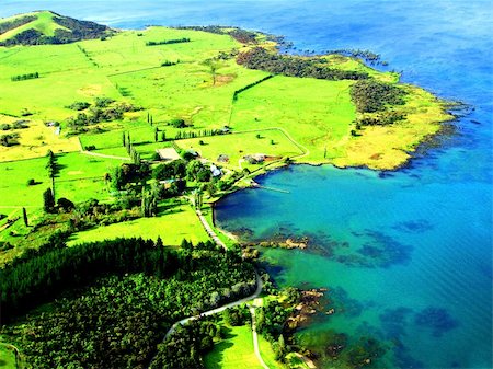 Aerial of Northland Coastline, New Zealand Foto de stock - Super Valor sin royalties y Suscripción, Código: 400-04108818