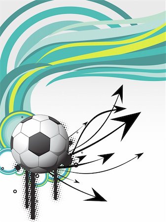 simsearch:400-05163820,k - grunge soccer ball with green stripes and arrowhead Stock Photo - Budget Royalty-Free & Subscription, Code: 400-04108835