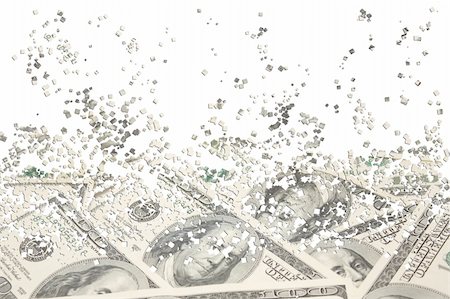 disappearing - Background from a scattering particles with the image of dollars Stock Photo - Budget Royalty-Free & Subscription, Code: 400-04108887