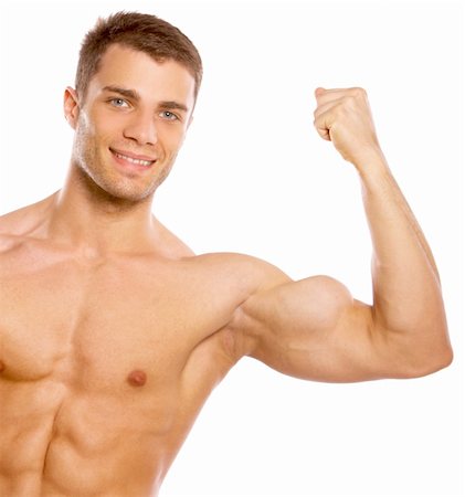 simsearch:400-04955198,k - Muscular and tanned male isolated on white Stock Photo - Budget Royalty-Free & Subscription, Code: 400-04108917