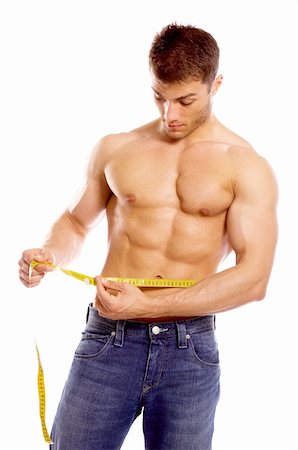 peck - Muscular and tanned man is being measured Stock Photo - Budget Royalty-Free & Subscription, Code: 400-04108927