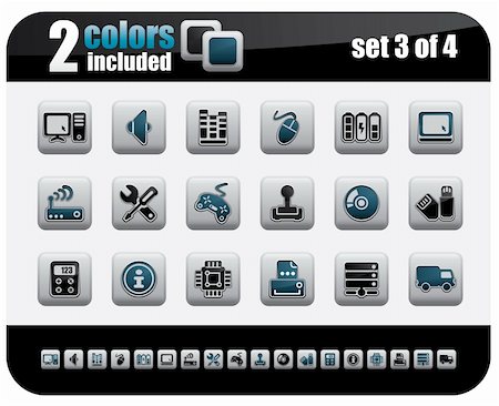 simsearch:400-04181883,k - Web Icons Set. Steelo Series. Set 3 of 4. Stock Photo - Budget Royalty-Free & Subscription, Code: 400-04109172
