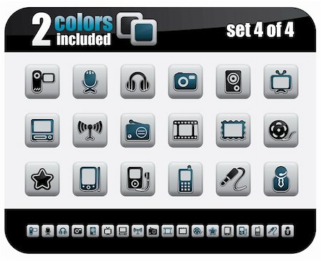 simsearch:400-04121146,k - Web Icons Set. Steelo Series. Set 4 of 4. Photographie de stock - Aubaine LD & Abonnement, Code: 400-04109173