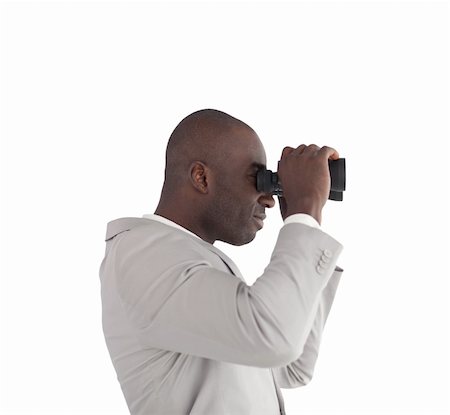 Young Businessman Looking through binoculars Stock Photo - Budget Royalty-Free & Subscription, Code: 400-04109219