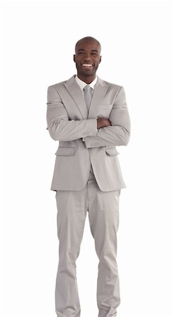 simsearch:400-03916433,k - Smiling African America Business man Isolated on White Foto de stock - Super Valor sin royalties y Suscripción, Código: 400-04109227