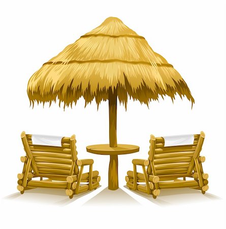 simsearch:700-00080625,k - two beach deck-chairs under wooden umbrella - vector illustration Stock Photo - Budget Royalty-Free & Subscription, Code: 400-04109316