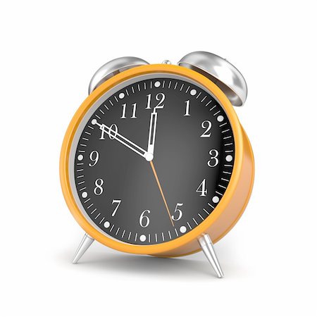 Stylish Alarm clock. Isolated on white Stock Photo - Budget Royalty-Free & Subscription, Code: 400-04109344