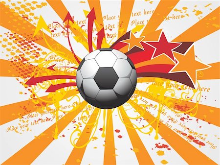 simsearch:400-05163820,k - orange rays background with artistic design soccer and arrowhead Stock Photo - Budget Royalty-Free & Subscription, Code: 400-04109537