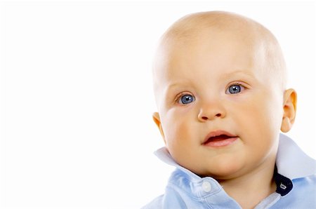 Portrait of sweet little baby boy on white background Stock Photo - Budget Royalty-Free & Subscription, Code: 400-04109859