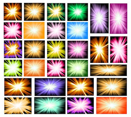 Collection of colorful Explosion of lights Stock Photo - Budget Royalty-Free & Subscription, Code: 400-04100318
