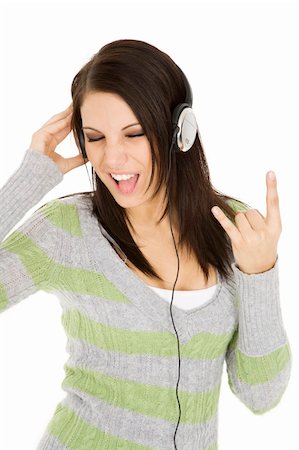 simsearch:400-05717354,k - Beautiful and sexy caucasian girl listening to music Stock Photo - Budget Royalty-Free & Subscription, Code: 400-04100776