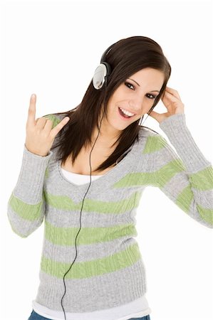 simsearch:400-05717354,k - Beautiful and sexy caucasian girl listening to music Stock Photo - Budget Royalty-Free & Subscription, Code: 400-04100777