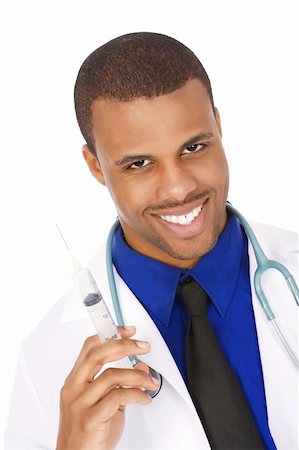 simsearch:400-07919695,k - African American doctor holding a syringe Fotografie stock - Microstock e Abbonamento, Codice: 400-04100850