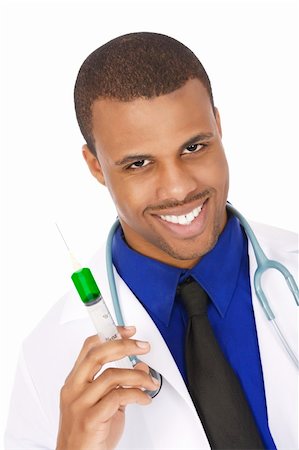 simsearch:400-07897806,k - African American doctor holding a syringe Stock Photo - Budget Royalty-Free & Subscription, Code: 400-04100851