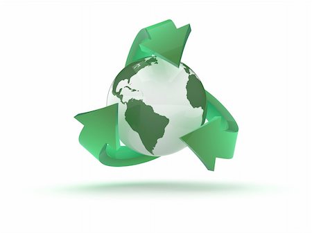 simsearch:400-04384469,k - The recycling icon in 3d Photographie de stock - Aubaine LD & Abonnement, Code: 400-04101074