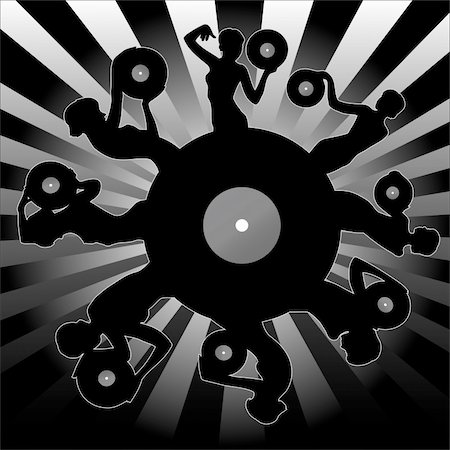 simsearch:400-04133171,k - vinyl dancing silhouettes Stock Photo - Budget Royalty-Free & Subscription, Code: 400-04101204