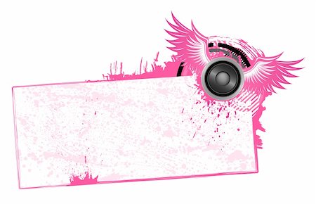 pink grunge scratched abstract background - Grunge frame with wings and copy space Stock Photo - Budget Royalty-Free & Subscription, Code: 400-04101791