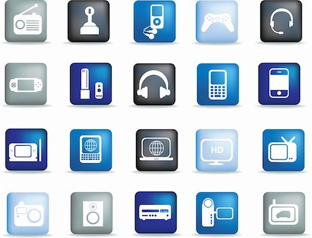A set of modern icon illustrations of electronic devices Stock Photo - Budget Royalty-Free & Subscription, Code: 400-04101865
