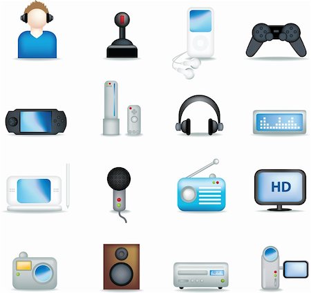 A set of modern icon illustrations for the entertainment industry Stock Photo - Budget Royalty-Free & Subscription, Code: 400-04101870