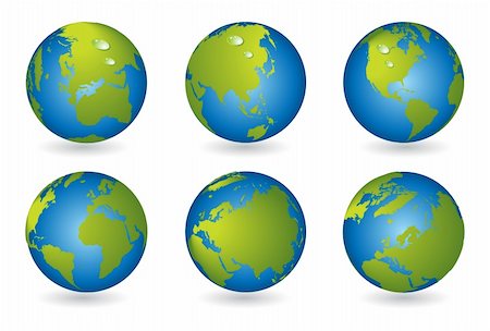 World map, 3D globe series Stock Photo - Budget Royalty-Free & Subscription, Code: 400-04102269